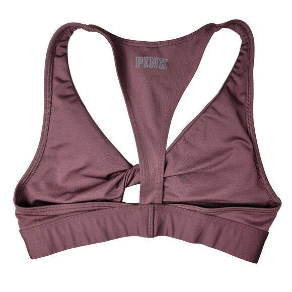 Victoria's Secret PINK Pullover Ultimate Sports Bra Mauve XS Twist Lightly Lined - Picture 4 of 10
